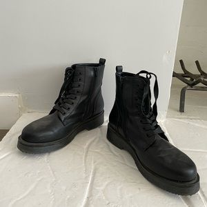 Black combat boots